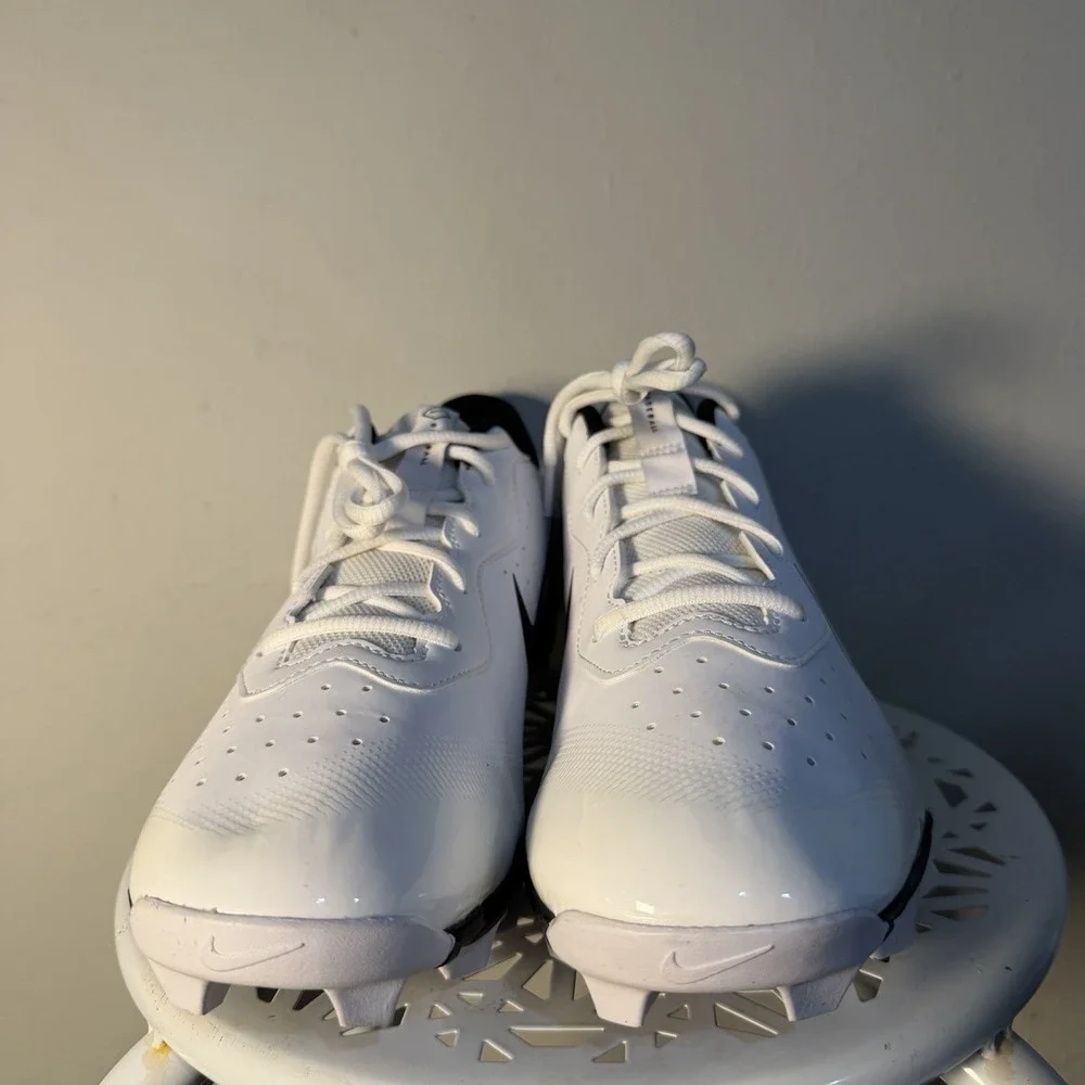 Nike Alpha Huarache 4 Keystone Baseball Cleats White Black Diamond Men's Sz 12